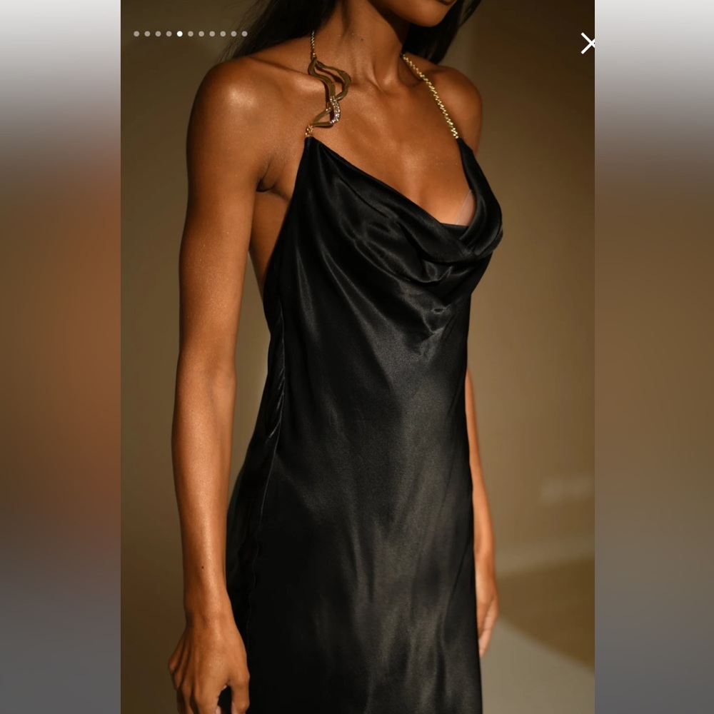 MESHKI Melissa Satin Cowl Front Maxi Dress